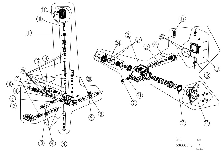 530062 AAA 4400 psi pump repair parts